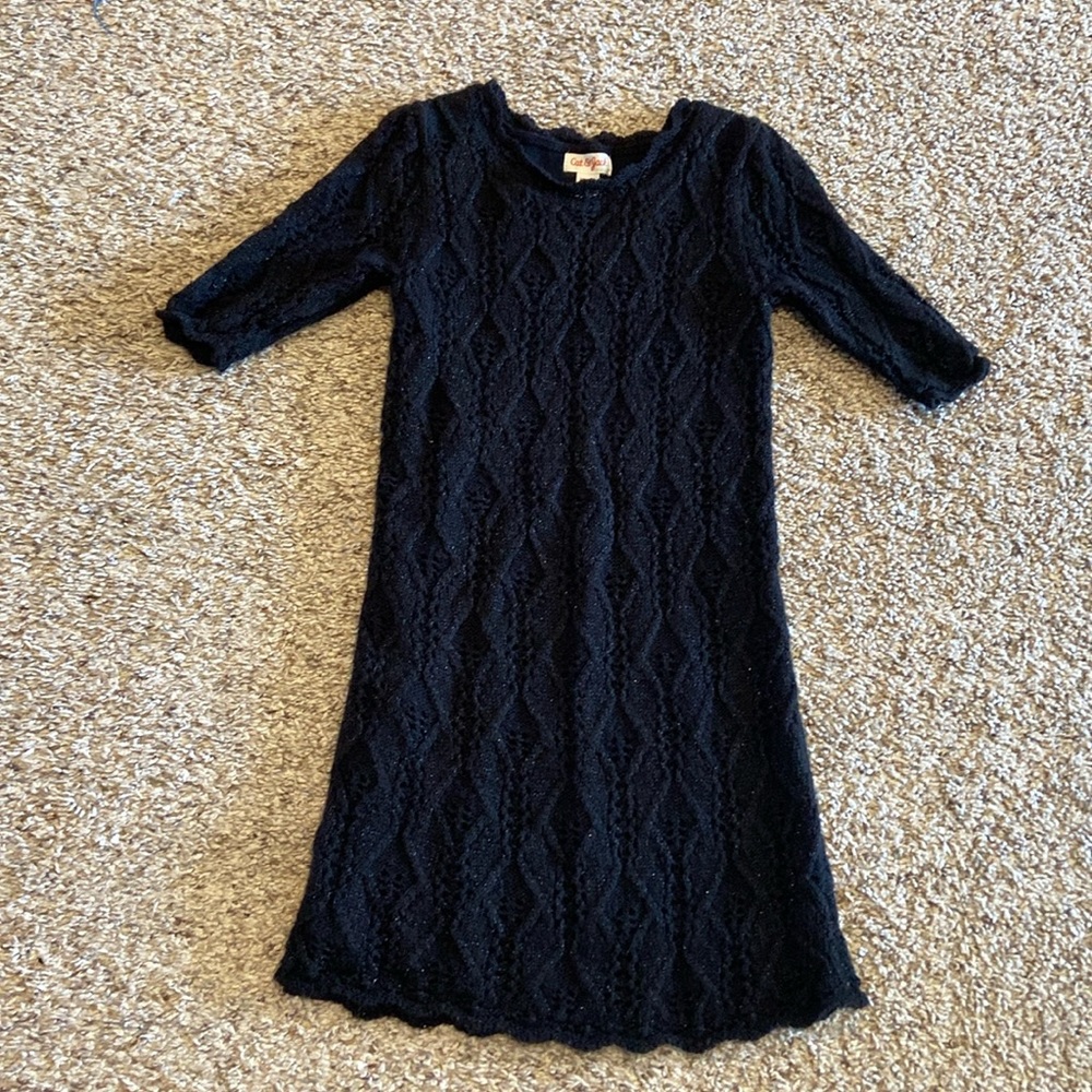 Cat & Jack size 4/5 sparkly black cable knit dress